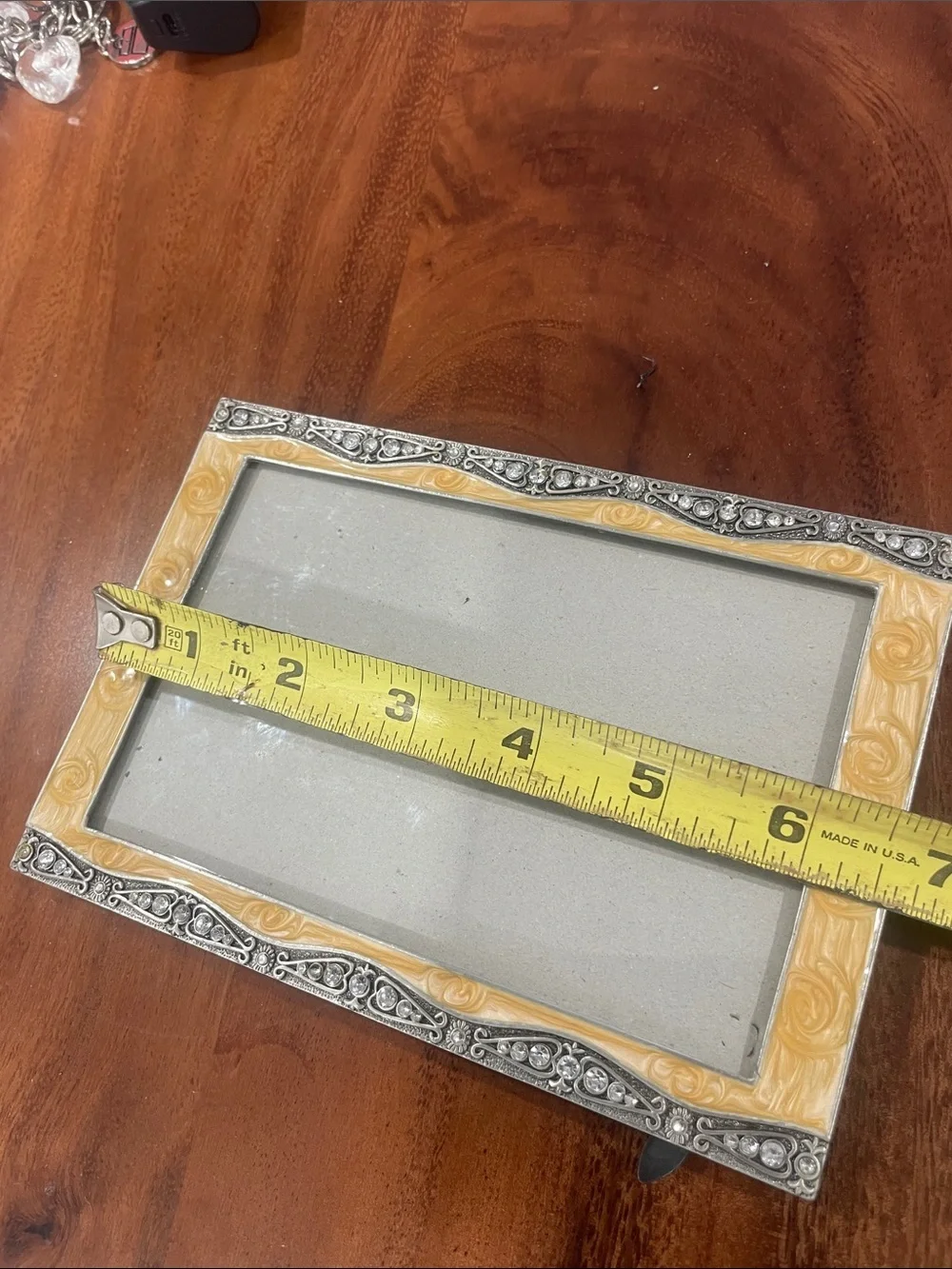 Decorative Yellow and Silver Picture Frame by